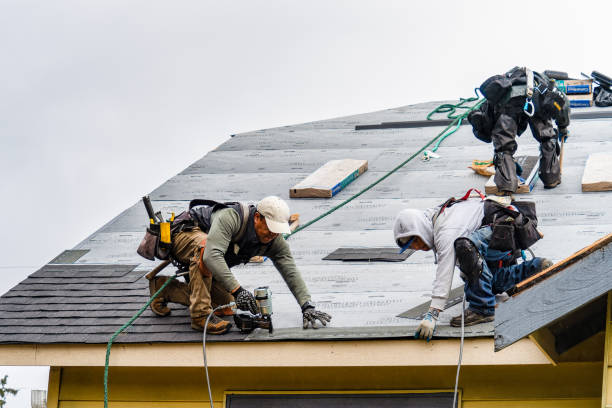 Professional Gutter Installation technician working in Moosic, PA